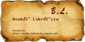 Boskó Lukrécia névjegykártya